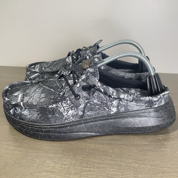 Jelly Roll Hey Dude Mens Size 9 Slides NEW Realtree Edge Wally Black Camo Shoes